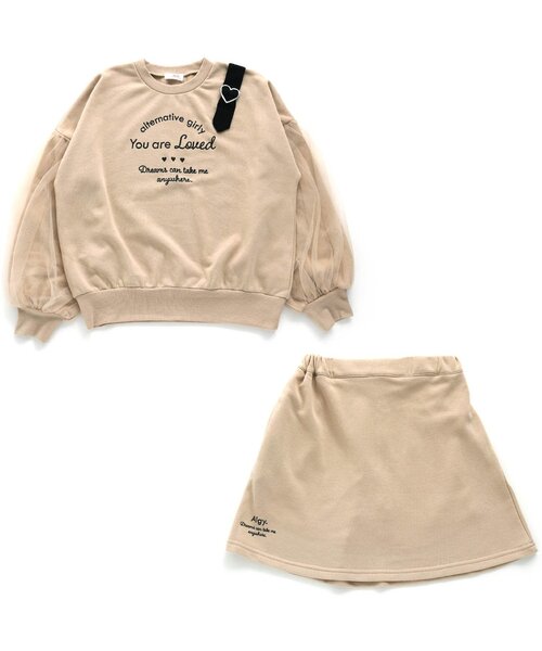 algy(アルジー)の「ガーリー裏毛セットアップ(セットアップ・キッズ・ラベンダー/オフホワイト/ベージュ・XX-SMALL/SMALL/MEDIUM/X-SMALL)」の6枚目の写真