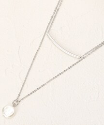 SHOO・LA・RUE | 2連バー＆フェイクパールネックレス【藤本美貴さん着用商品】(ネックレス)
