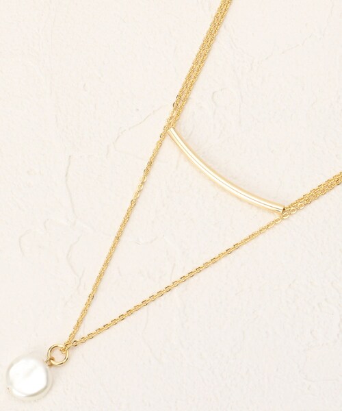 SHOO・LA・RUE（シューラルー）の「◆2連バー＆フェイクパールネックレス（ネックレス・レディース・シルバー/ゴールド・00）」の3枚目の写真