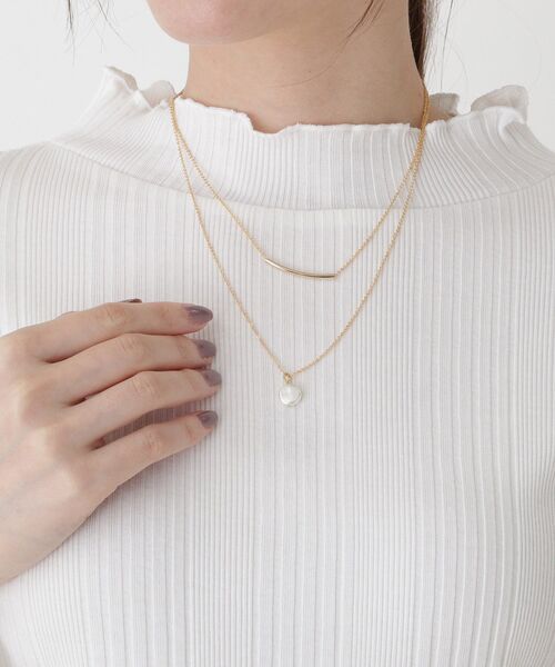 SHOO・LA・RUE（シューラルー）の「◆2連バー＆フェイクパールネックレス（ネックレス・レディース・シルバー/ゴールド・00）」の6枚目の写真
