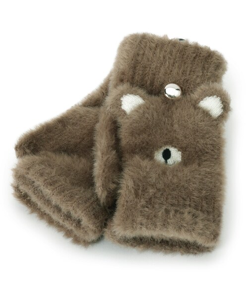 DRESKIP（ドレスキップ）の「◆アニマルシャギー手袋（手袋・レディース・ブラック/ダークブラウン/サンドベージュ・00）」の4枚目の写真