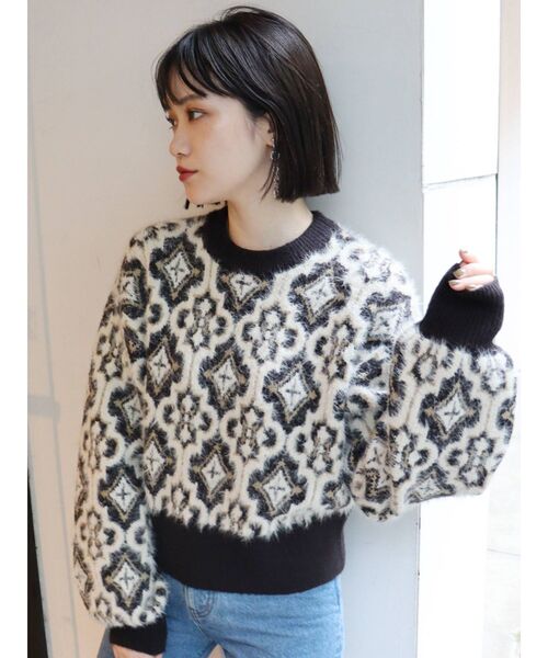 タイルパターンニット（ニット/セーター）｜MURUA（ムルーア）の  