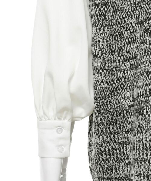 INGNI（イング）の「Vネックケーブルベスト＋シャツ SET（ニット/セーター・レディース・アイボリー系3/杢グレー/モカ/ブラック/ブラック×ホワイト・M）」の10枚目の写真