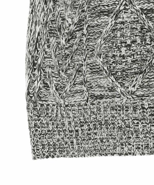 INGNI（イング）の「Vネックケーブルベスト＋シャツ SET（ニット/セーター・レディース・アイボリー系3/杢グレー/モカ/ブラック/ブラック×ホワイト・M）」の11枚目の写真