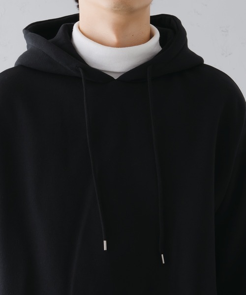 Tera wear オープンネックジップパーカー L ブラック Eclat one パーカー ダンボール ベーシック オーバーサイズ