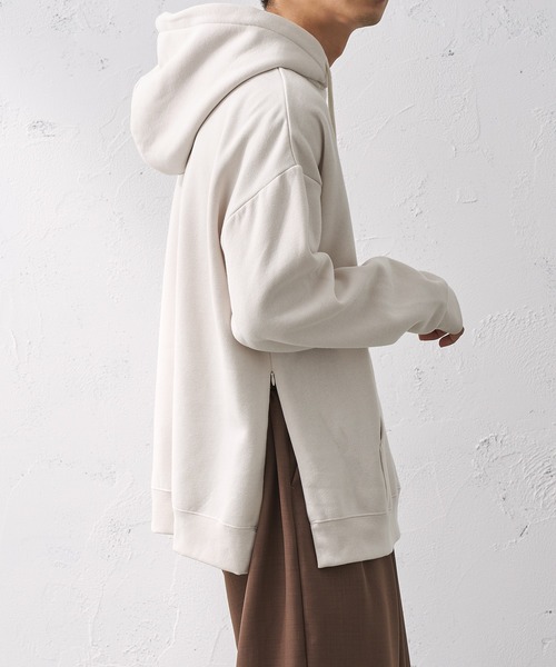 epnok(エプノック)の「サイドオープンパーカー(パーカー・メンズ・グレイッシュブルー/ブラック/アイボリー・MEDIUM/LARGE/SMALL)」の7枚目の写真