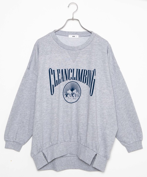 WEGO（ウィゴー）の「WEGO/フロッキーロゴBIGプルオーバー（スウェット・レディース・ダークグリーン/杢グレー・FREE）」の5枚目の写真