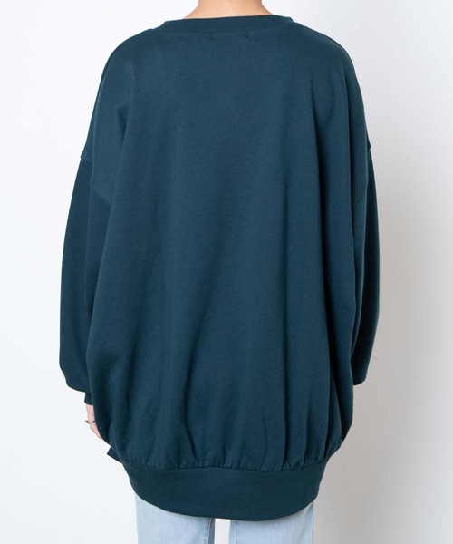 WEGO（ウィゴー）の「WEGO/フロッキーロゴBIGプルオーバー（スウェット・レディース・ダークグリーン/杢グレー・FREE）」の7枚目の写真