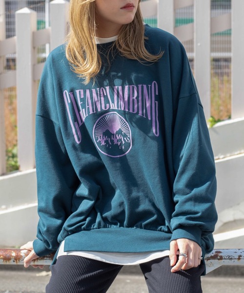 WEGO（ウィゴー）の「WEGO/フロッキーロゴBIGプルオーバー（スウェット・レディース・ダークグリーン/杢グレー・FREE）」の11枚目の写真