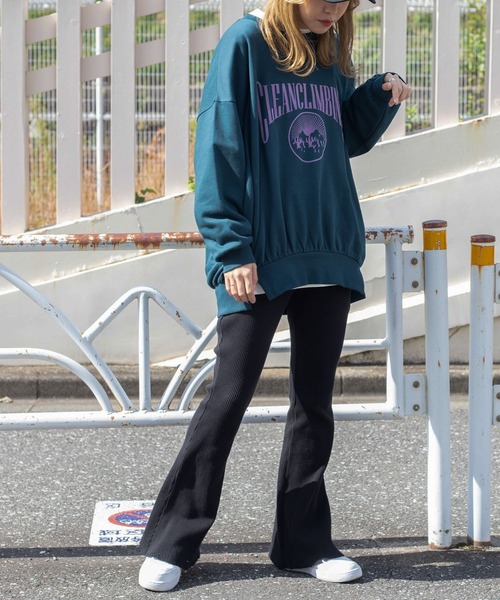 WEGO（ウィゴー）の「WEGO/フロッキーロゴBIGプルオーバー（スウェット・レディース・ダークグリーン/杢グレー・FREE）」の15枚目の写真