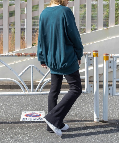 WEGO（ウィゴー）の「WEGO/フロッキーロゴBIGプルオーバー（スウェット・レディース・ダークグリーン/杢グレー・FREE）」の14枚目の写真