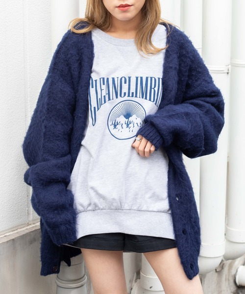 WEGO（ウィゴー）の「WEGO/フロッキーロゴBIGプルオーバー（スウェット・レディース・ダークグリーン/杢グレー・FREE）」の16枚目の写真