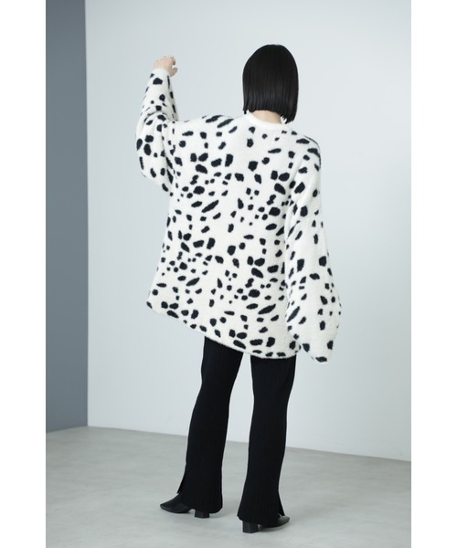 Mirror Mirror on the wall（ミラーミラー）の「(MIRROR MIRROR ON THE WALL)モノトーンアニマルビッグスリーブニット（ニット/セーター・レディース・ブラック/ホワイト系その他・ONE SIZE）」の9枚目の写真