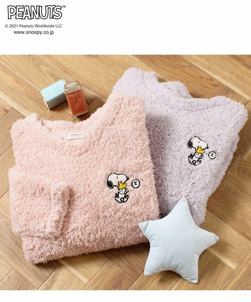 PEANUTS(ピーナッツ)の「【SNOOPY】スヌーピーボアVネックルームウェアセット(ルームウェア/パジャマ)」 - WEAR