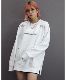 「CAMP」Laundry symbol white sweatshirt