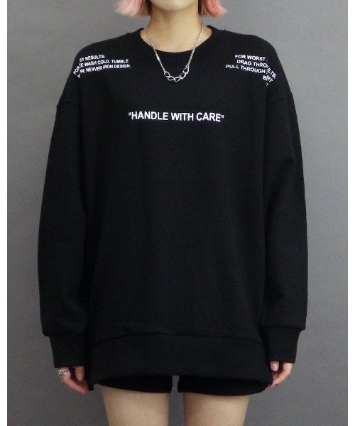 VIBGYOR（ヴィブジョー）の「「CAMP」Laundry symbol white sweatshirt（Tシャツ/カットソー・レディース・ホワイト/ブラック・FREE）」の9枚目の写真