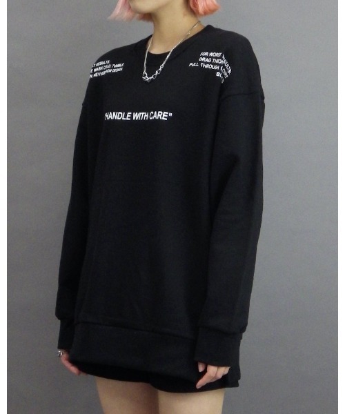 VIBGYOR（ヴィブジョー）の「「CAMP」Laundry symbol white sweatshirt（Tシャツ/カットソー・レディース・ホワイト/ブラック・FREE）」の5枚目の写真