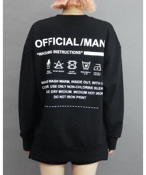 VIBGYOR（ヴィブジョー）の「「CAMP」Laundry symbol white sweatshirt（Tシャツ/カットソー・レディース・ホワイト/ブラック・FREE）」の7枚目の写真