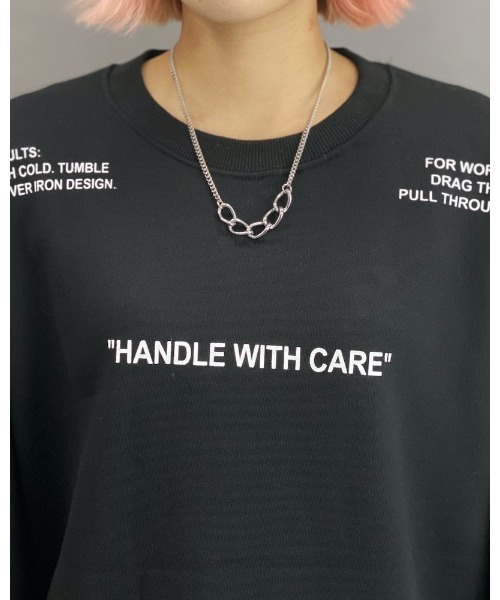 VIBGYOR（ヴィブジョー）の「「CAMP」Laundry symbol white sweatshirt（Tシャツ/カットソー・レディース・ホワイト/ブラック・FREE）」の3枚目の写真