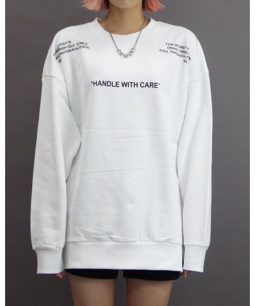 VIBGYOR（ヴィブジョー）の「「CAMP」Laundry symbol white sweatshirt（Tシャツ/カットソー・レディース・ホワイト/ブラック・FREE）」の14枚目の写真