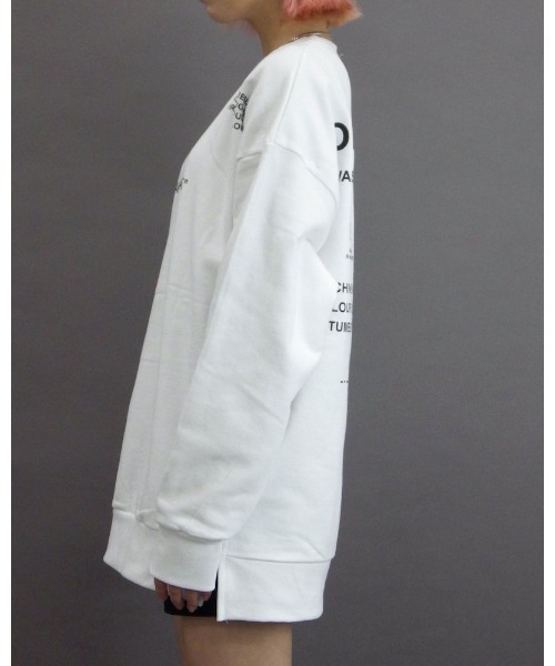 VIBGYOR（ヴィブジョー）の「「CAMP」Laundry symbol white sweatshirt（Tシャツ/カットソー・レディース・ホワイト/ブラック・FREE）」の6枚目の写真