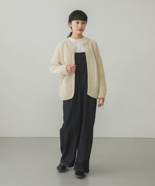 かぐれ（カグレ）の「アラン柄クルーネックカーディガン（ニット