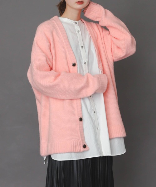 SENSE OF PLACE by URBAN RESEARCH（センスオブプレイスバイアーバンリサーチ）の「モヘアライクVネックカーディガン（カーディガン/ボレロ・メンズ・ネイビー/ブルー/グリーン/アイボリー/ライトピンク/ブラウン・MEDIUM/LARGE）」の7枚目の写真