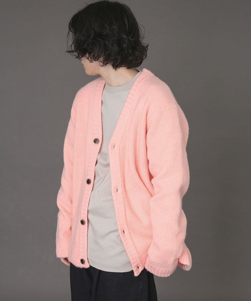 SENSE OF PLACE by URBAN RESEARCH（センスオブプレイスバイアーバンリサーチ）の「モヘアライクVネックカーディガン（カーディガン/ボレロ・メンズ・ネイビー/ブルー/グリーン/アイボリー/ライトピンク/ブラウン・MEDIUM/LARGE）」の12枚目の写真