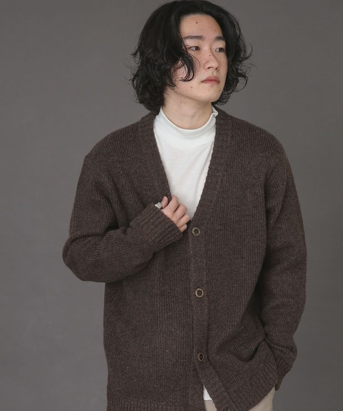 SENSE OF PLACE by URBAN RESEARCH（センスオブプレイスバイアーバンリサーチ）の「モヘアライクVネックカーディガン（カーディガン/ボレロ・メンズ・ネイビー/ブルー/グリーン/アイボリー/ライトピンク/ブラウン・MEDIUM/LARGE）」の17枚目の写真