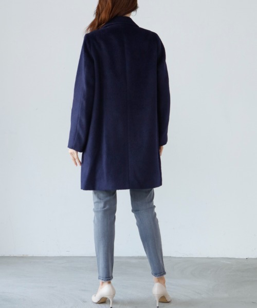 M.deux（エムドゥ）の「シャギーチェスターコート（チェスターコート・レディース・ネイビー・MEDIUM）」の2枚目の写真