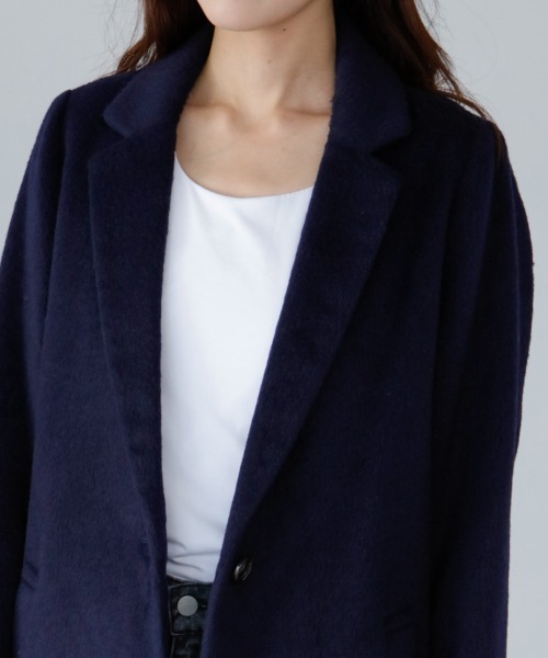M.deux（エムドゥ）の「シャギーチェスターコート（チェスターコート・レディース・ネイビー・MEDIUM）」の4枚目の写真