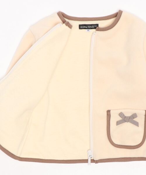 BeBe/フリースパイピングリボンノーカラーブルゾン(90~150cm)