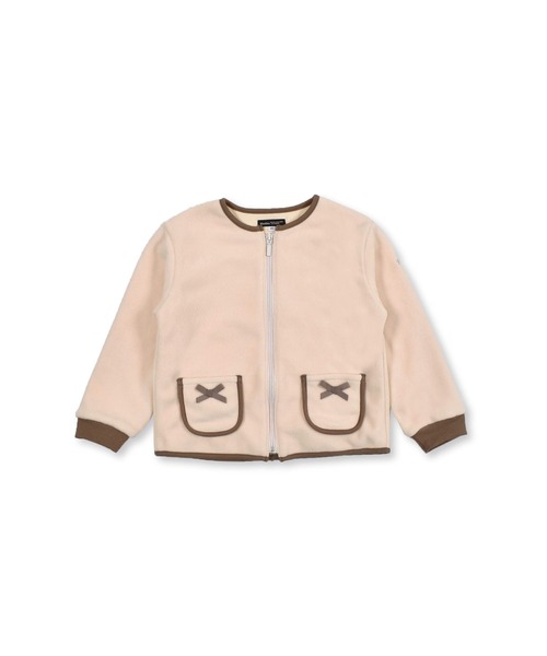 BeBe/フリースパイピングリボンノーカラーブルゾン(90~150cm)