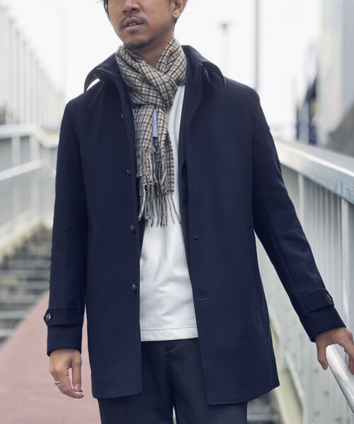 NOLLEY'S goodman(ノーリーズグッドマン)の「ウール カシミヤブレンド ステンカラーコート(ステンカラーコート・メンズ・ネイビー/ブルー・MEDIUM/SMALL/LARGE/X-LARGE)」の15枚目の写真