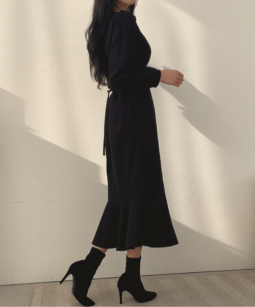 emi+（エミプラス）の「フロントギャザーマーメードロングワンピース（ワンピース・レディース・ブラック/レッド/ベージュ・FREE）」の22枚目の写真