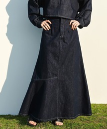 select MOCA | 2022 SS アシンメトリーステッチデニムマーメイドスカート(スカート)