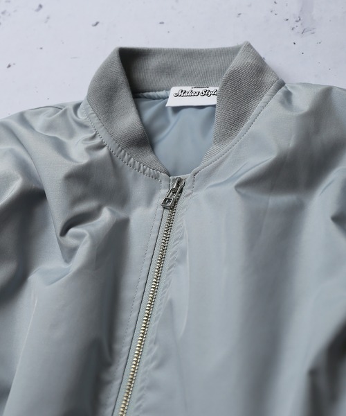 SPINNS(スピンズ)の「中綿ショート丈MA-1ジャケット(MA-1・レディース・ブラック/カーキ/サックスブルー・ONESIZE)」の10枚目の写真