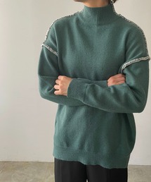 210nouve | モックネックハンドステッチニットプルオーバー(ニット/セーター)