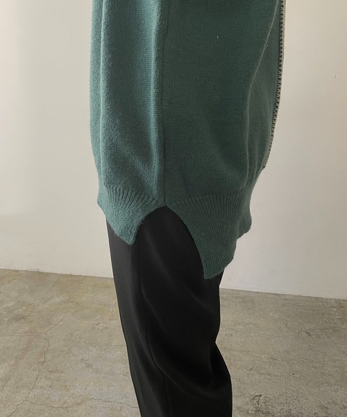 210nouve（トゥージュヌーブ）の「モックネックハンドステッチニットプルオーバー（ニット/セーター・レディース・ホワイト/ブラック/ブルー・FREE）」の19枚目の写真