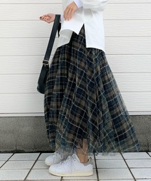 Q | チュールチェックスカート(スカート)