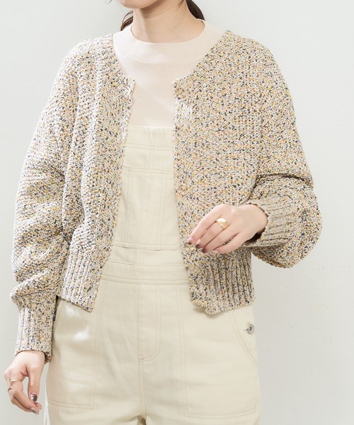 natural couture(ナチュラルクチュール)の「MIXテープヤーンプレイフルカーディガン(カーディガン/ボレロ・レディース・ベージュ系その他/ブルー系その他/イエロー系その他・FREE)」の14枚目の写真