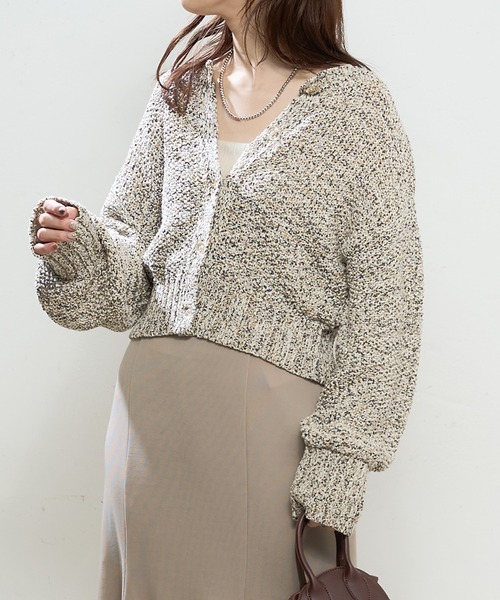 natural couture(ナチュラルクチュール)の「MIXテープヤーンプレイフルカーディガン(カーディガン/ボレロ・レディース・ベージュ系その他/ブルー系その他/イエロー系その他・FREE)」の7枚目の写真