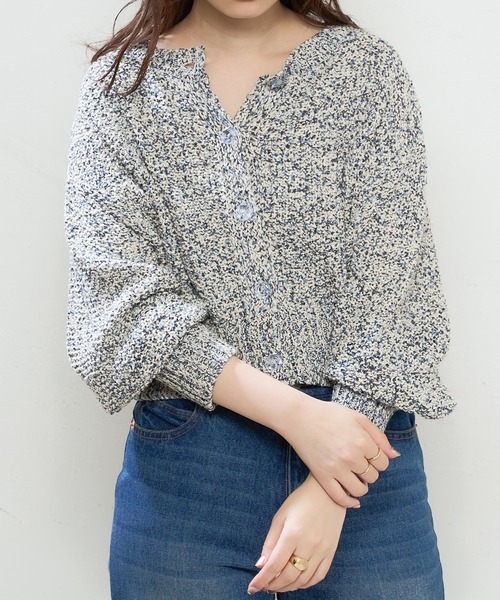natural couture(ナチュラルクチュール)の「MIXテープヤーンプレイフルカーディガン(カーディガン/ボレロ・レディース・ベージュ系その他/ブルー系その他/イエロー系その他・FREE)」の10枚目の写真