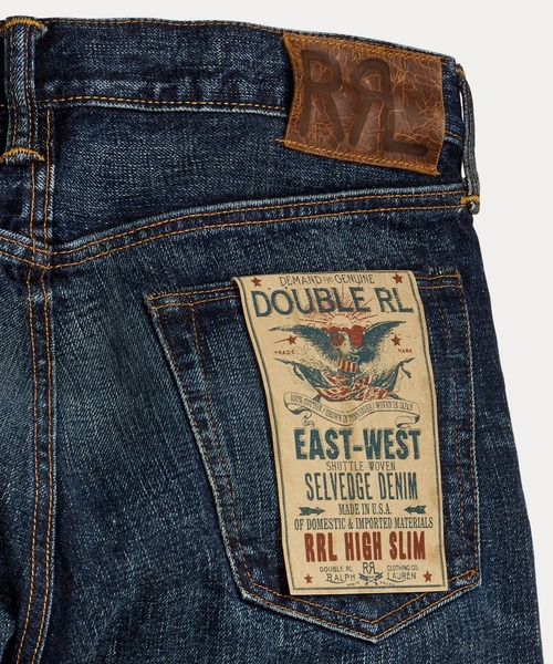 RRL（ダブル アール エル）の「ハイ スリム フィット セルビッジ ジーンズ（デニムパンツ・メンズ・ブルー・28/30/32/32/33/32/34/32/29/30/30/30/31/30/32/30/38/32/31/32/36/32/30/32/40/32）」の3枚目の写真