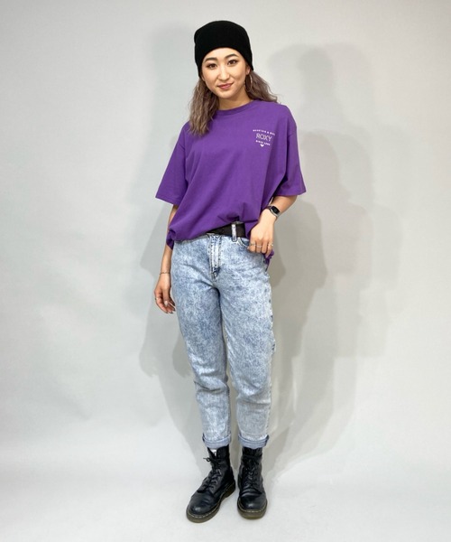 ROXY（ロキシー）の「ROXY/ロキシー  ビッグシルエット   バックプリントロゴTシャツ/タイダイ柄Tシャツ   RST221105（Tシャツ/カットソー・レディース・パープル/ブラック/その他/マルチ/ホワイト・L/M）」の13枚目の写真