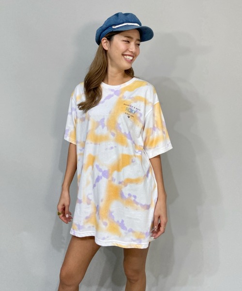 ROXY（ロキシー）の「ROXY/ロキシー  ビッグシルエット   バックプリントロゴTシャツ/タイダイ柄Tシャツ   RST221105（Tシャツ/カットソー・レディース・パープル/ブラック/その他/マルチ/ホワイト・L/M）」の18枚目の写真