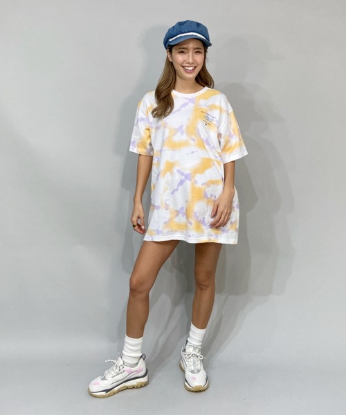 ROXY（ロキシー）の「ROXY/ロキシー  ビッグシルエット   バックプリントロゴTシャツ/タイダイ柄Tシャツ   RST221105（Tシャツ/カットソー・レディース・パープル/ブラック/その他/マルチ/ホワイト・L/M）」の20枚目の写真