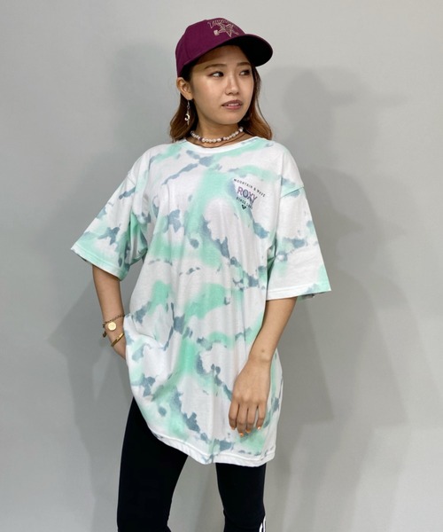 ROXY（ロキシー）の「ROXY/ロキシー  ビッグシルエット   バックプリントロゴTシャツ/タイダイ柄Tシャツ   RST221105（Tシャツ/カットソー・レディース・パープル/ブラック/その他/マルチ/ホワイト・L/M）」の15枚目の写真