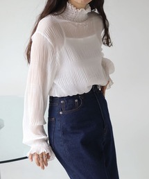 Bab | シワプリーツハイネックトップス(シャツ/ブラウス)