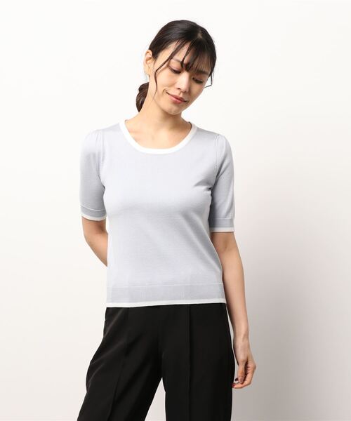 MISCH MASCH（ミッシュマッシュ）の「配色ニットアンサンブル（アンサンブル・レディース・ライトブルー/ピンクベージュ/ラベンダー/ホワイト・MEDIUM）」の7枚目の写真